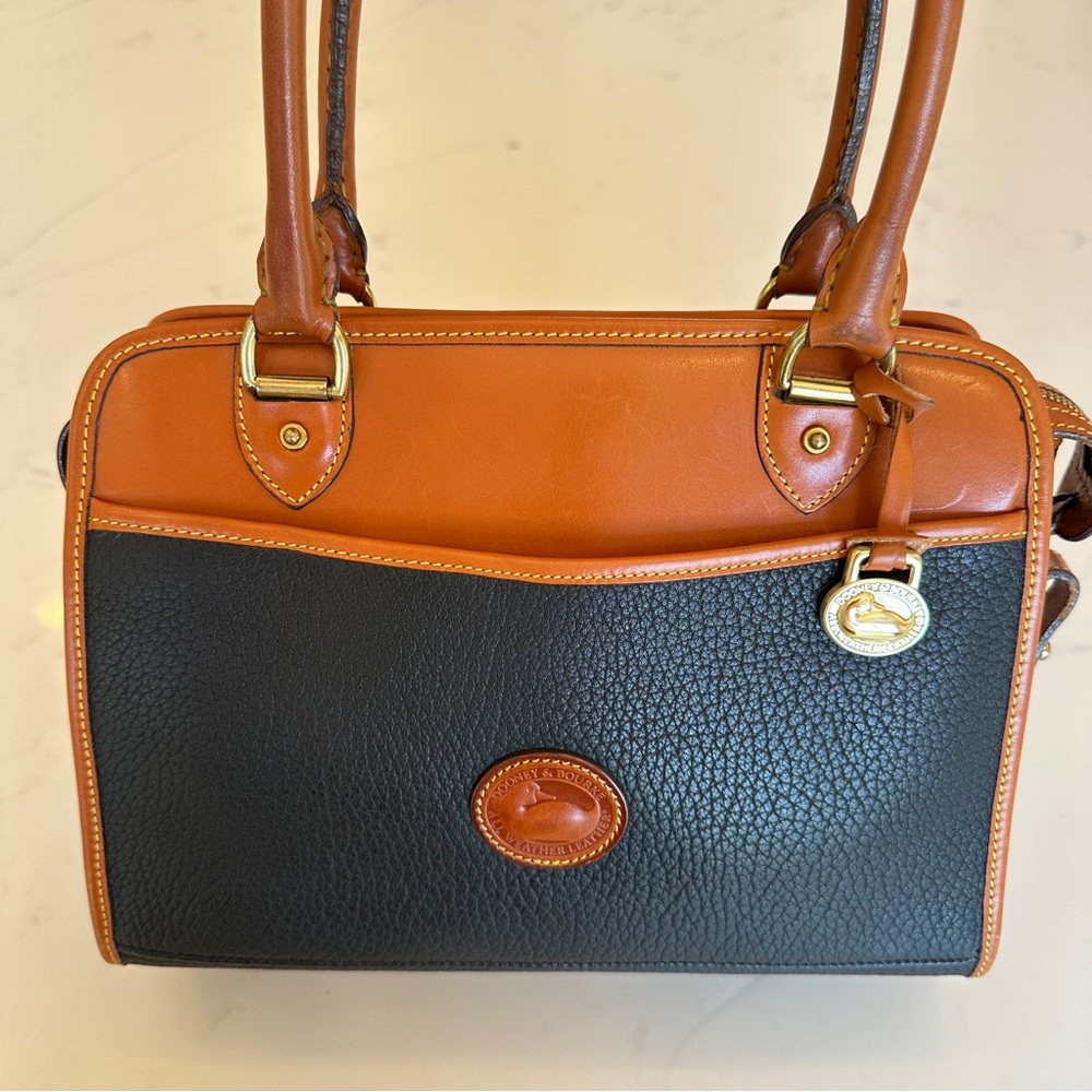 Vintage 1989 Dooney & Bourke AWL Black Satchel Made in USA 👜